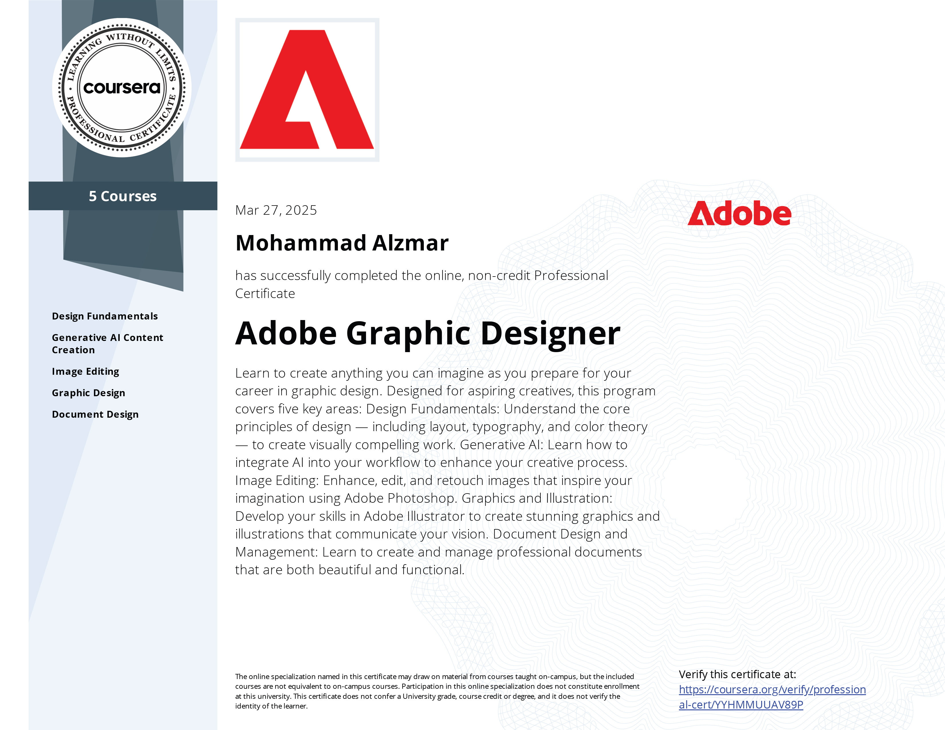 Adobe Graphic Design Certificate